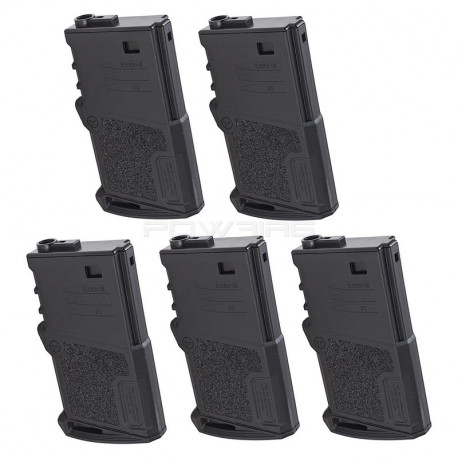 ARES Amoeba pack de 5 chargeurs mid cap 120 coups pour AEG M4 (noir)