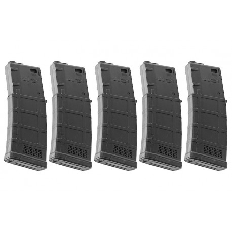 ARES lot de 5 chargeurs AMAG 130 Billes pour M4 AEG (noir) - 