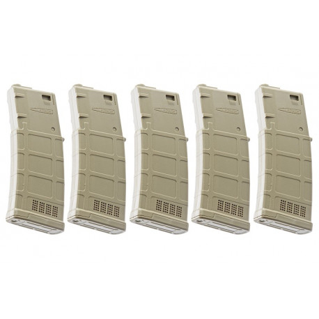 ARES lot de 5 chargeurs AMAG 130 Billes pour M4 AEG (DE) - 
