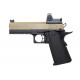 Nuprol RAVEN hi-capa 4.3 full metal gas GBB with BDS red dot - black / Tan - 