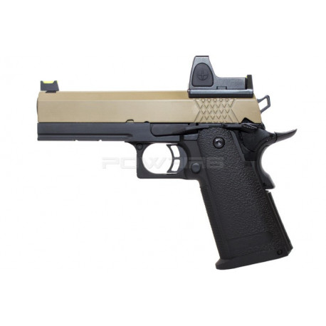 Nuprol RAVEN hi-capa 4.3 full metal gas GBB with BDS red dot - black / Tan - 