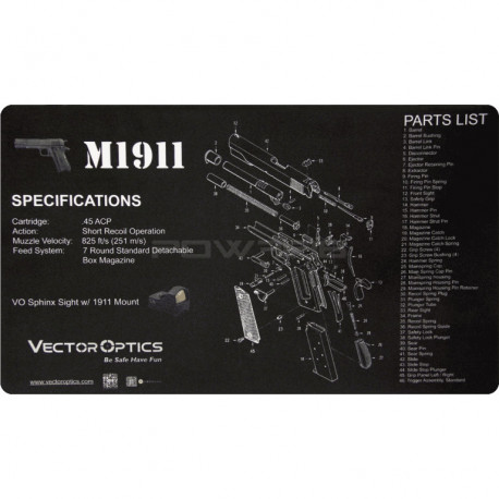 VectorOptics Tapis de travail néoprène M1911 50 x 31 cm