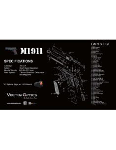 VectorOptics Tapis de travail néoprène M1911 50 x 31 cm -  2