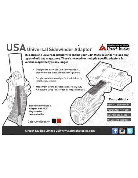Airtech Studios adaptateur Universel pour Odin M12 Sidewinder - Noir - 