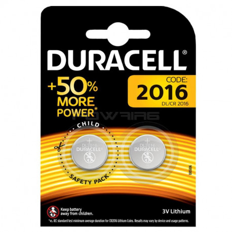 Duracell CR2016 3V Battery (lot of 2) - 