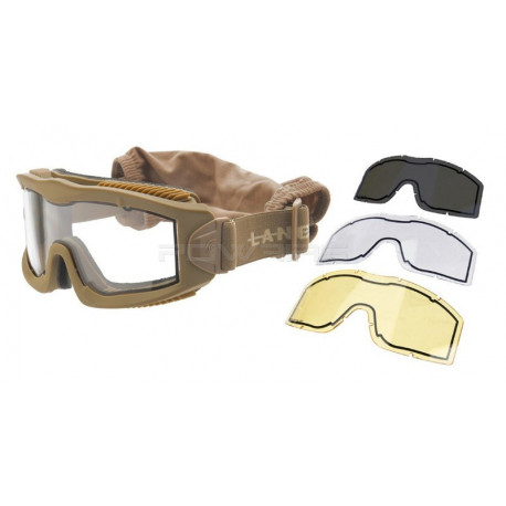 Lancer Tactical Thermal Mask AERO Tan with 3 lenses - 