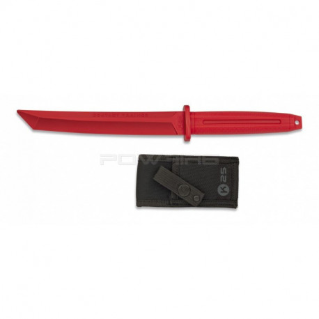 K25 Couteau d'entraînement droit caoutchouc rouge - 
