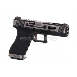 WE G-Force 17 SV Silver Barrel Metal Version GBB - Black