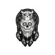 Patch velcro Calavera Owl Dreamcatcher Noir / Gris