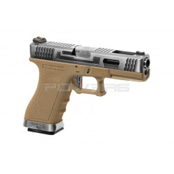 WE G-Force 18C SV Silver Barrel Metal Version GBB - Desert