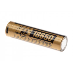 Clawgear 18650 rechargeable Battery 3.7V 2600mAh Micro-USB - 