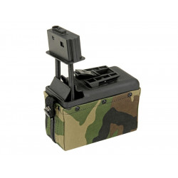 BATTLEAXE ammobox 1500 coups pour M249 - Woodland - 