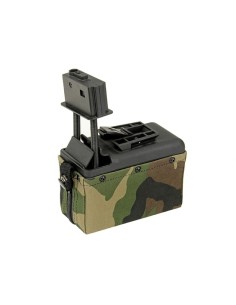BATTLEAXE ammobox 1500 coups pour M249 - Woodland - 