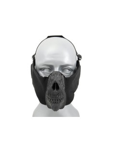 Half Face SKULL Mask (Ear Version) - Black -  2