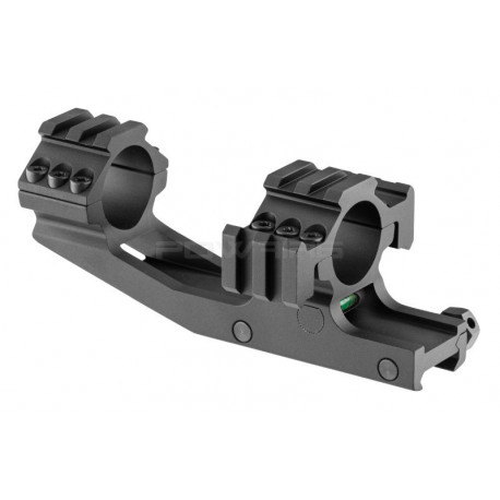 PPS 25,4mm optic mount with bubble level & 20mm rail - Black - 