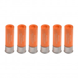 S&T Pack de 6 cartouches 15 billes pour fusil a pompe - orange - 