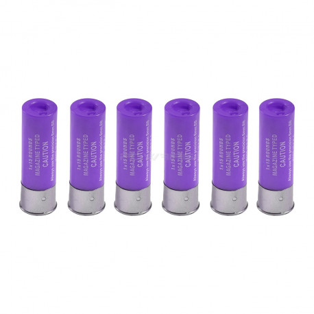 S&T Pack de 6 cartouches 15 billes pour fusil a pompe - violet - 