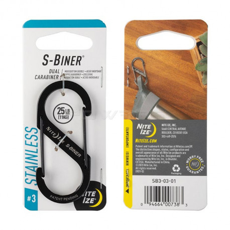 Nite Ize S-Biner Number 3 double carabiner - Black - 