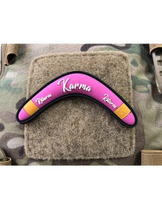 Karma Returns Boomerang Velcro patch  - Pink -  2