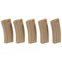Specna Arms 140rds mid-cap polymer Magazine for M4 AEG (pack of 5, Tan)