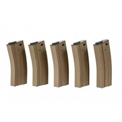 Specna Arms 300rds hi-cap Magazine for M4 AEG pack of 5 TAN - 
