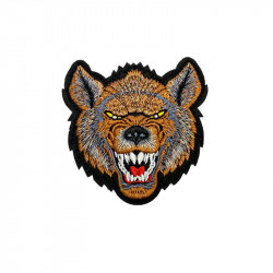 Patch velcro Loup en colère Multicolore