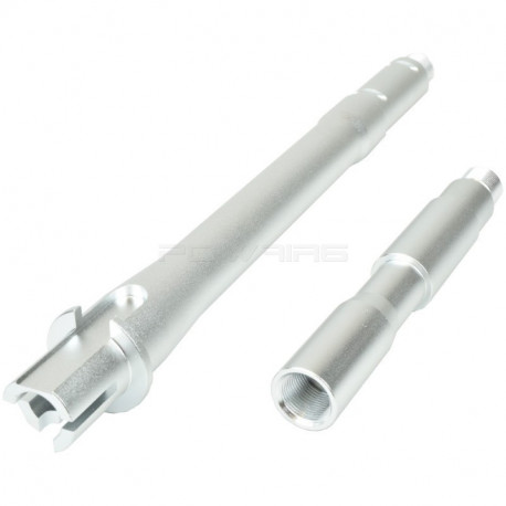 Big dragon outer barrel with extension for M4 AEG - Silver - 