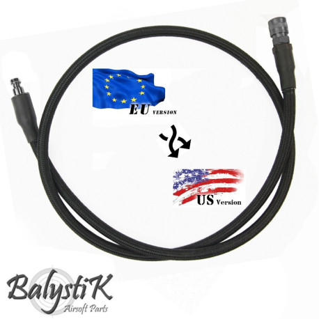 Balystik adapter EU - US 8mm black braided line for HPA regulator - 