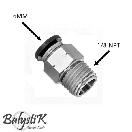 BalystiK 1/8 NPT male adapter for 6mm macroline