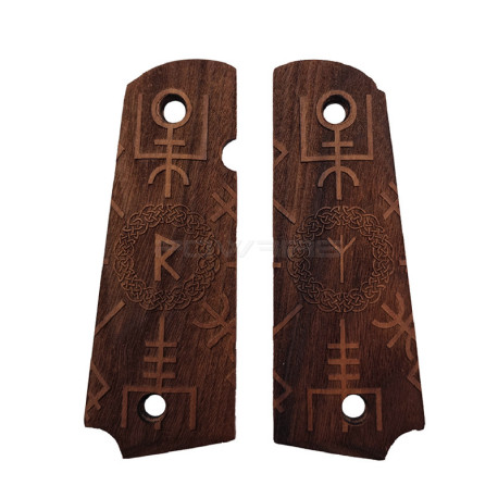 Swiss arms plaquettes bois pour 1911 - Runes - 