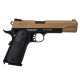 Cybergun Colt 1911 Combat Gaz (Tan Slide, Black Lower) - 