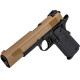 Cybergun Colt 1911 Combat Gaz (Tan Slide, Black Lower) - 