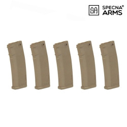 Specna Arms lot de 5 Chargeurs M4 S-Mag 380 billes - Tan