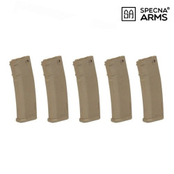 Specna Arms set of 5 X 380rds S-Mag Magazine for M4 AEG - Tan - 