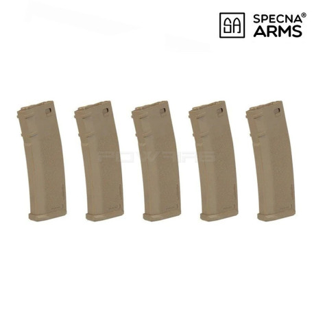 Specna Arms set of 5 X 380rds S-Mag Magazine for M4 AEG - Tan - 
