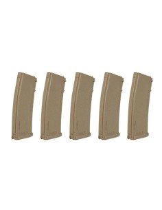 Specna Arms set of 5 X 380rds S-Mag Magazine for M4 AEG - Tan -  2