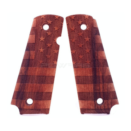 Swiss arms US flag wood Pistol Grips for 1911 - 