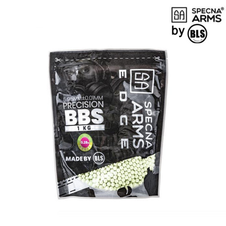 Specna Arms Billes EDGE™ BIO Tracer précision 0.28g sachet de 1kg - Vert - 